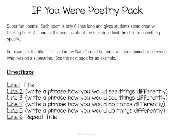 Poetry can be super tough for students - or it can be really fun!  I whipped up a super fun free version of an activity! No rhyming required for this one!