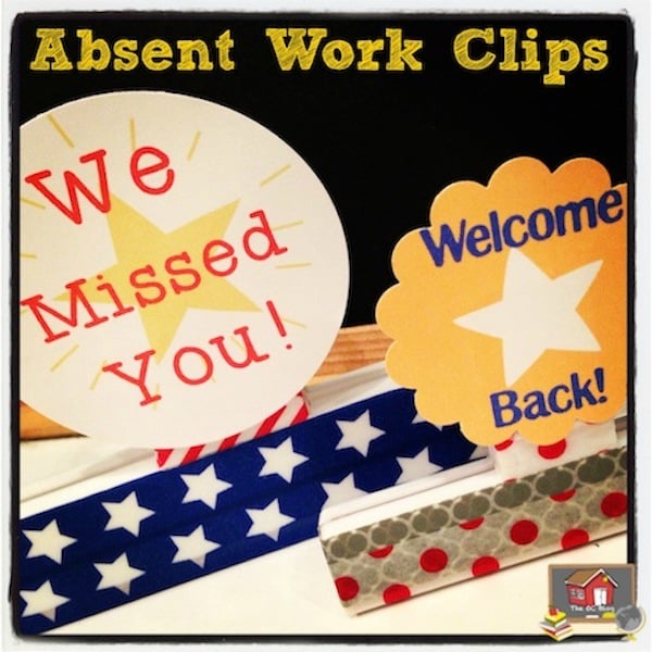 Need something super simple for making sure students who are absent get the work they missed when they return? I made these super fun {and VERY easy} clips