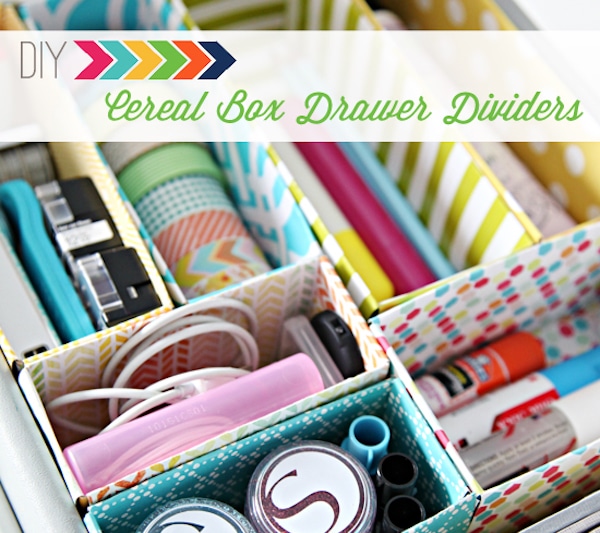 This DIY desk organizer idea is super easy to put together and will hold office supplies you don't want rolling around in a wide open drawer space.