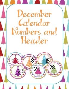 Hey teaching friends!  Just stopping by today to share a couple of December themed winter freebies! How about some calendar numbers and a banner?