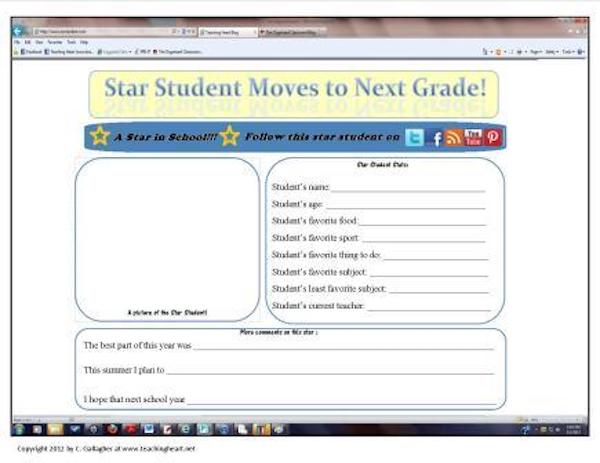 A great guest blog post that shares some super fun ideas for End of the Year Stars!