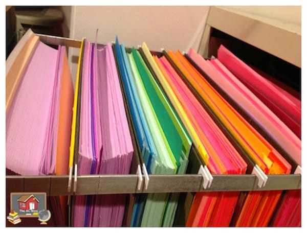 Have you digitized your paper files? What will you do with your now empty filing cabinet? I actually store construction paper and cardstock in mine!