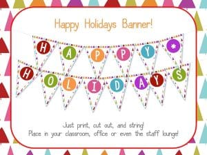 Hey teaching friends!  Just stopping by today to share a couple of December themed winter freebies! How about some calendar numbers and a banner?