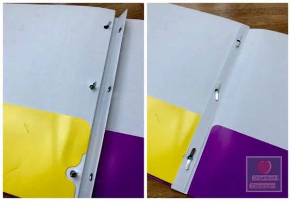 Super quick idea today! DIY multipocket folders from two 2-pocket folders with brads without needing staples, tape, binding machines, or anything else!