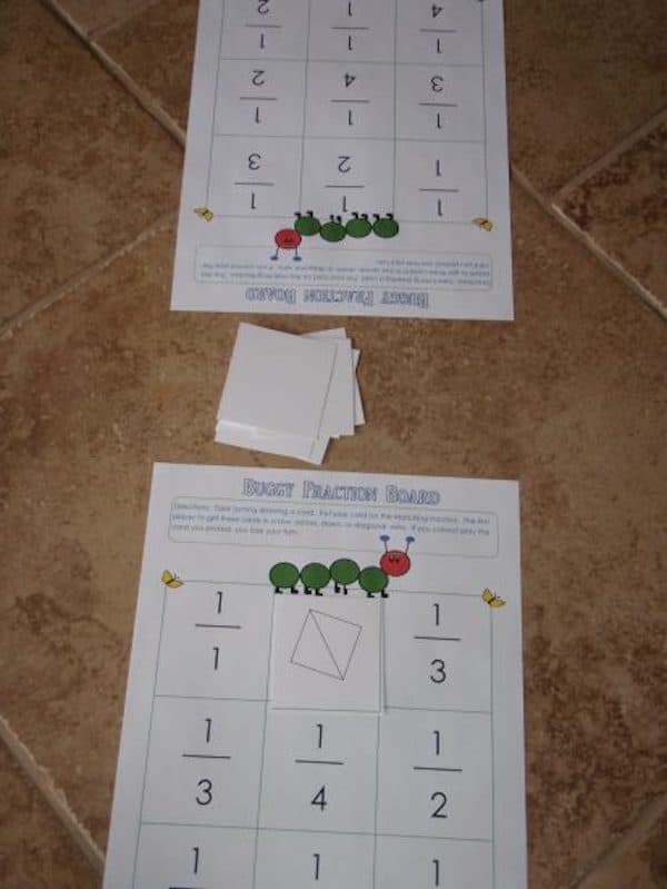 Two bug themed fraction games to share with you today! Hopefully you will print them out and use then in small groups or a center for some extra practice and review of fractions.