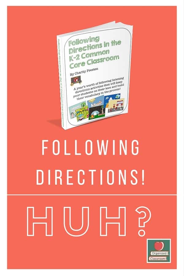 I realize that following directions skills take some practice, like any other skill students need to learn. They have to be continuously practiced.