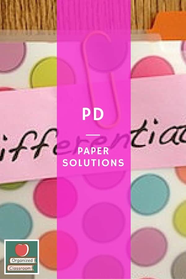 I adore the ideas for those who want to go paperless: scan or take a snapshot of the handouts and file them into folders. Need the paper? Read this.