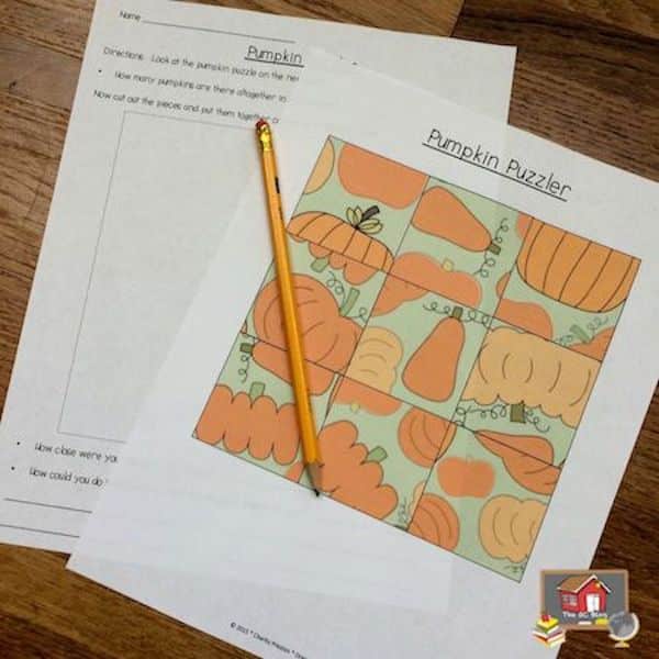 Need an easy activity for fall? Here is a Pumpkin Puzzler Activity to get your students problem solving first thing in the morning or during center time!