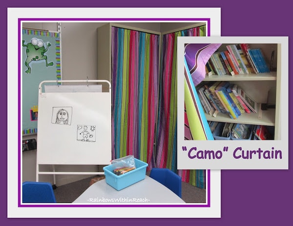 I am talking about tension rods. In case you haven’t realized it before, tension rods can be used a ton of ways in your classroom! Check out this post!