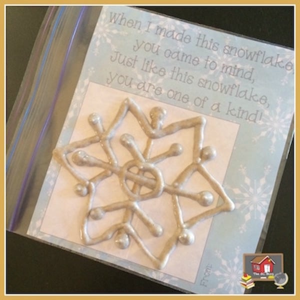 Student Gift Idea: Snowflake Window Clings! And a freebie! See how to make these super easy snowflake clings with just two supplies. They are super fun!