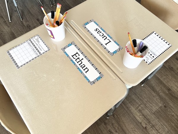 Having student desk nameplates aren't required in the classroom, but many teachers (especially at the elementary level) find them super useful.  I know, as a substitute teacher, I found them extremely helpful as well.