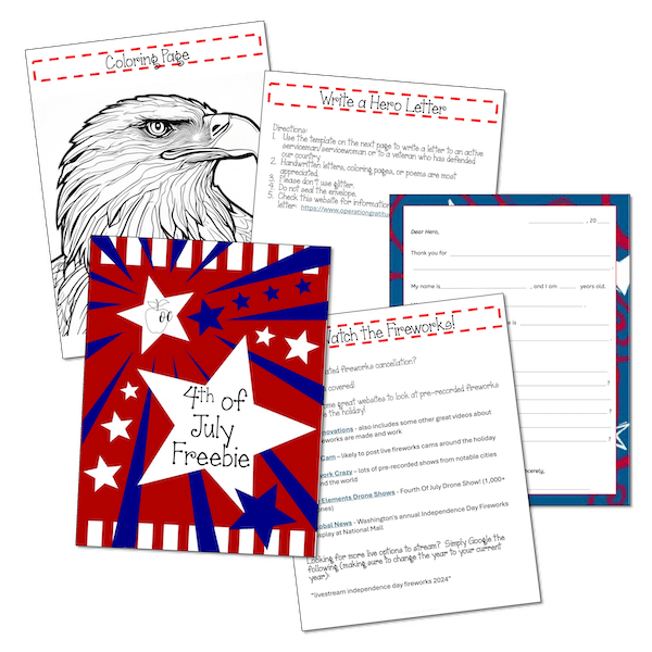 Having something educational for kids to do while waiting for holiday festivities to begin is easy if you download my free Independence Day printable pack.