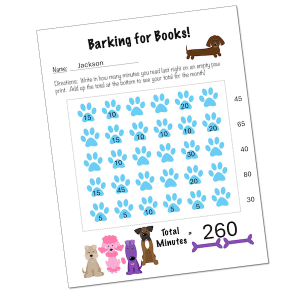 I created a nightly homework reading log that students can track how many minutes they have read in a month. As they read, they fill in a blank paw. Free!