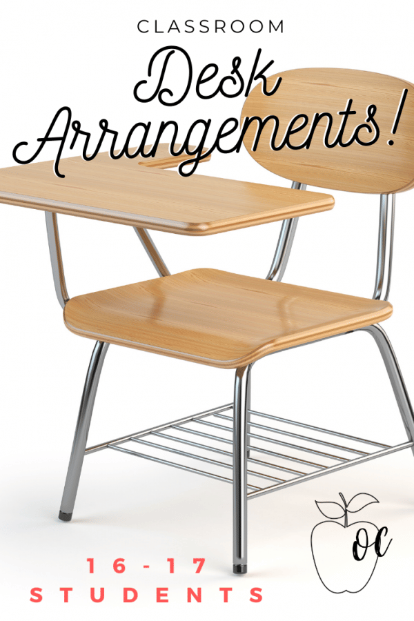 Shaped like a pair of glasses, this seating arrangements veers from the traditional straight lines you often see in the majority of classrooms.  This seating arrangement allows for intimate book discussions or thought-provoking math revelations.