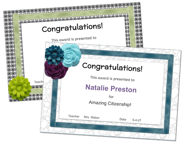 I noticed that a few fans were looking for end of the year award certificates for their award ceremonies. Grab your freebie certificates right here! Enjoy!