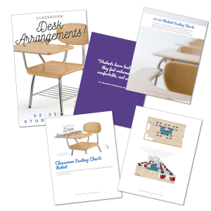 Five teams are placed in a linear formation.  This type of seating chart is popular in many classrooms.