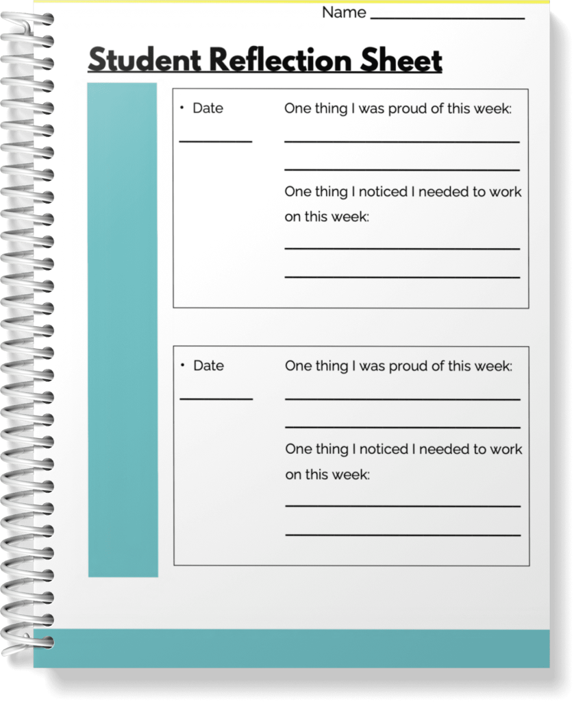 Data binders are personalized for the child and you can sit with each student to discuss what he or she excels in and what he or she could be working on.