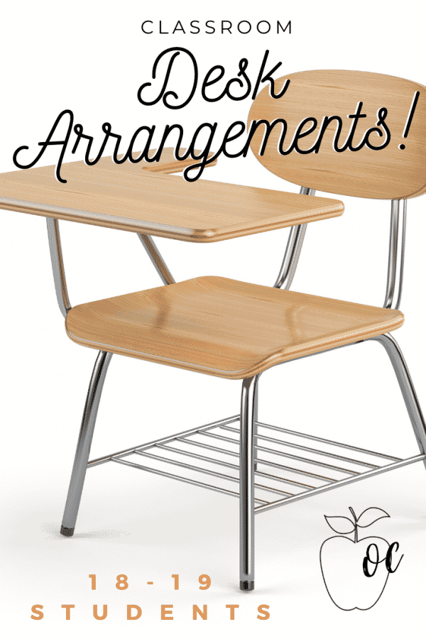 Straight lines that cross at a midpoint are the central theme of this seating arrangement.  It would be wonderful for an example of intersecting and perpendicular lines during a geometry math vocabulary unit!