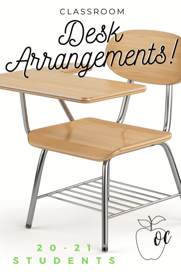 This desk arrangement is more like a competitive arena.  The students are able to work in a discussion format and are able to see one another, while there is still a team concept from viewing the alternating sides of the room.