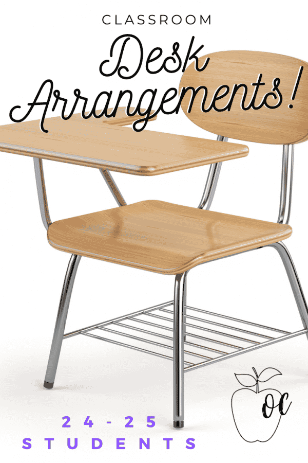 Three groups of desks are arranged in a line with a small walkway between each.  Behaviors are broken apart by placing them with backs facing one another across the room.