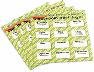 Super easy! Grab 1-2 pinwheels a week from here until the beginning of the school year, make up the birthday tags from me, and you will be all set!