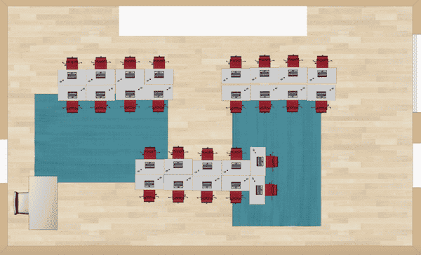 Team competition will be possible with this seating choice.  Teams can compete for neatest, quietest, and most cooperative.