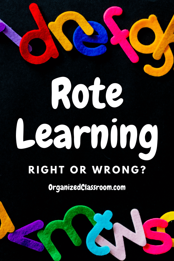 I personally do believe there is a place and time for rote learning, but of course, it shouldn't be used solely as your only form of instruction.