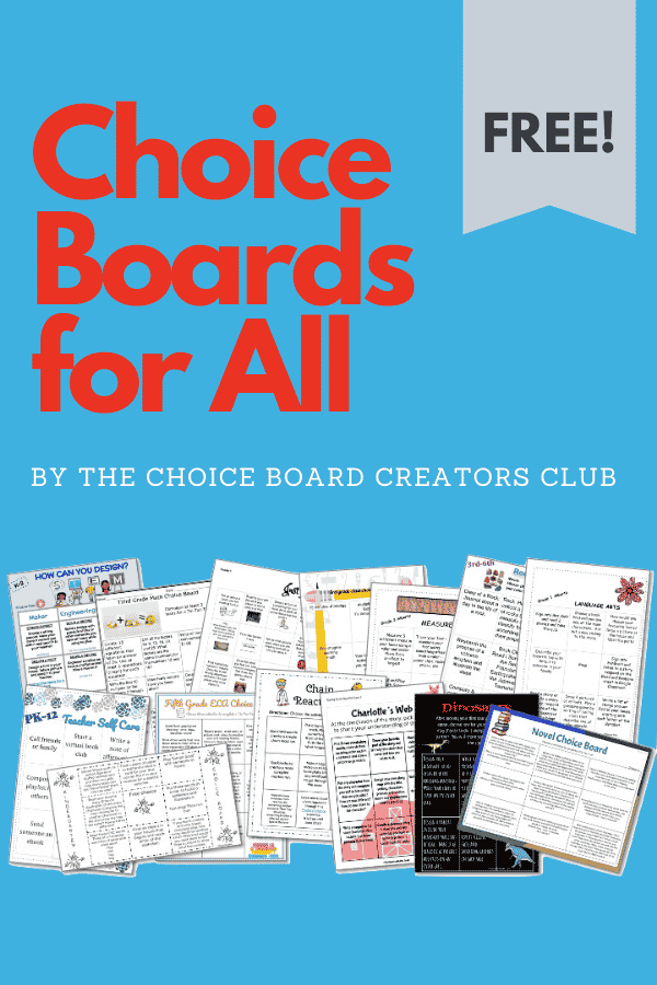 50 Choice Boards to Use with Your Students!