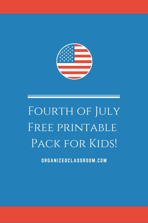 Having something educational for kids to do while waiting for holiday festivities to begin is easy if you download my free Independence Day printable pack.