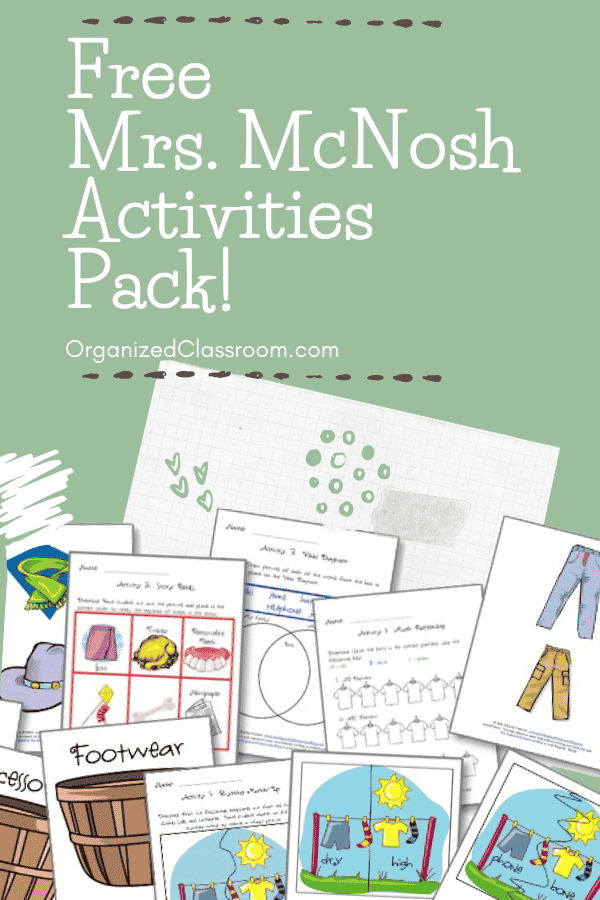 I love the book Mrs. McNosh Hangs Up Her Wash. Any age student can practice elements such as predictions, inferring, real vs. make-believe, and sequencing.