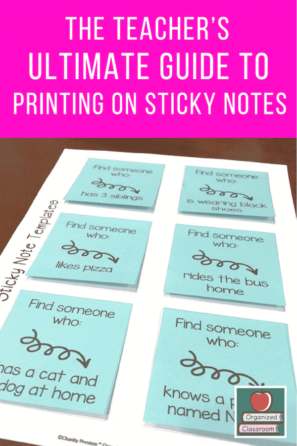 Have you ever tried to print personalized sticky notes for your students? Perhaps this blog post will get your wheels turning for how to use them!