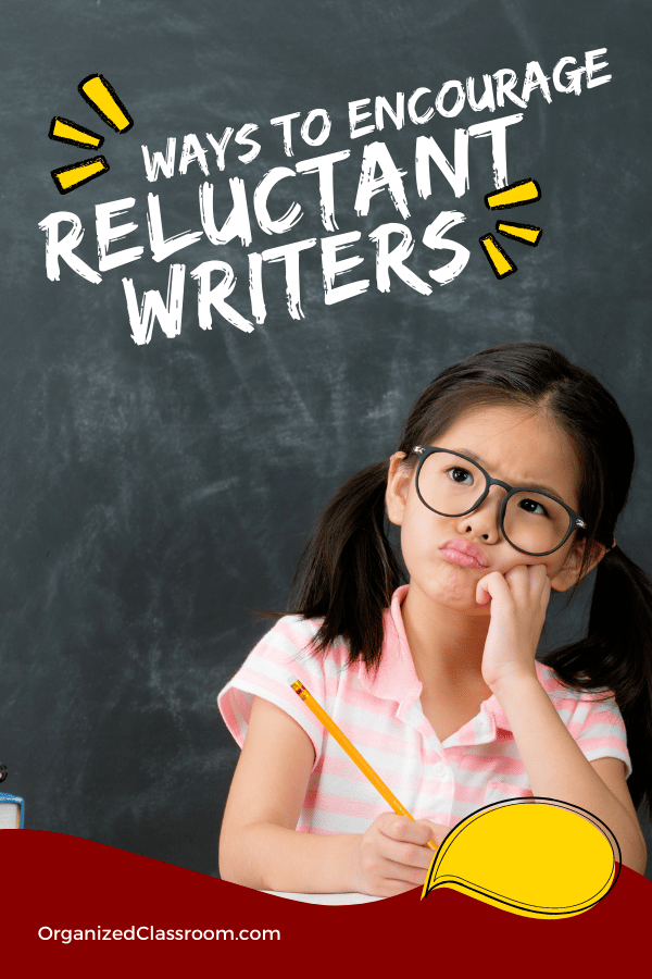 Here are some ways to encourage reluctant writers in your classroom. Give them a try when you feel stuck in your normal teaching writing routine.