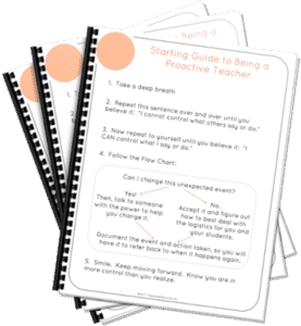 Being proactive vs reactive can be the difference between being miserable in the classroom on a daily basis, or looking at the big picture and taking steps that will take you into the long term feeling a greater sense of job satisfaction for the future.